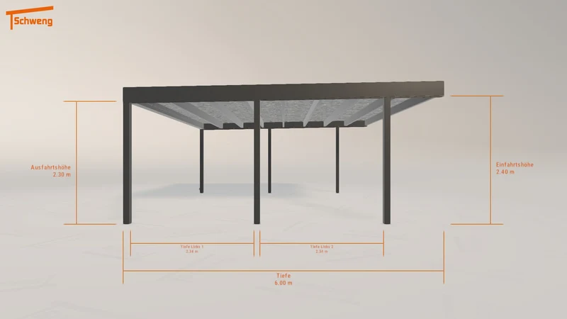 #DE Schweng Flachdachcarport C600+ (ID pb5q3k)