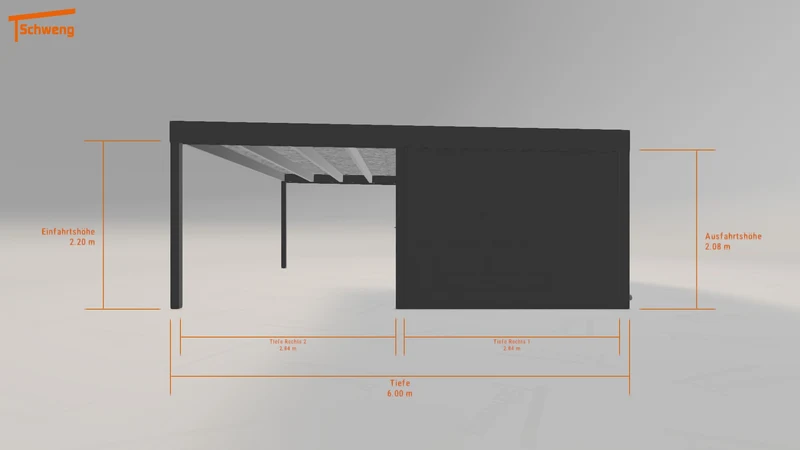 #DE Schweng Flachdachcarport C600+ (ID jjmr3y)