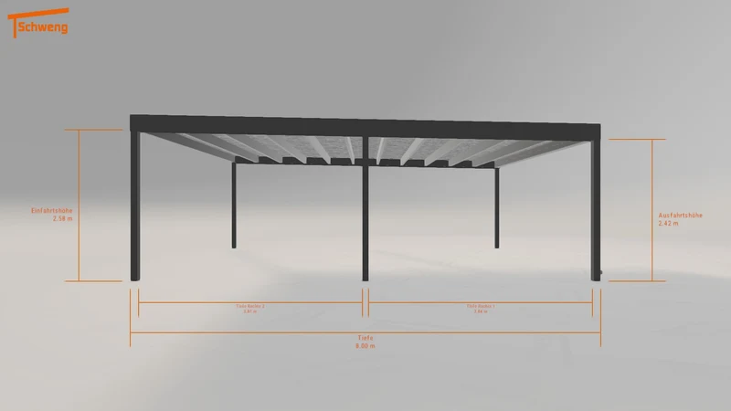 #DE Schweng Flachdachcarport C600+ (ID g7vq34)