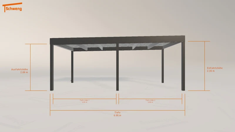 #DE Schweng Flachdachcarport C600 (ID k2dnkz)