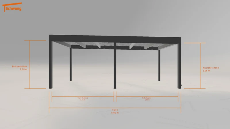 #DE Schweng Flachdachcarport C600 (ID k2dnkz)