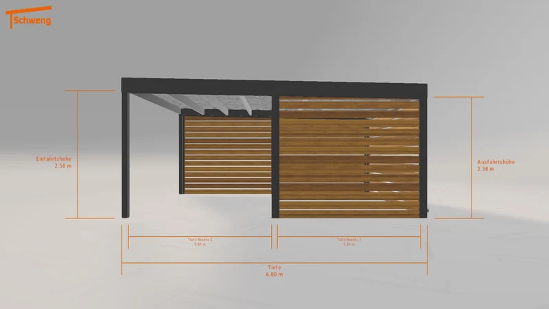 #DE Schweng Flachdachcarport C600 (ID zb9pgy)