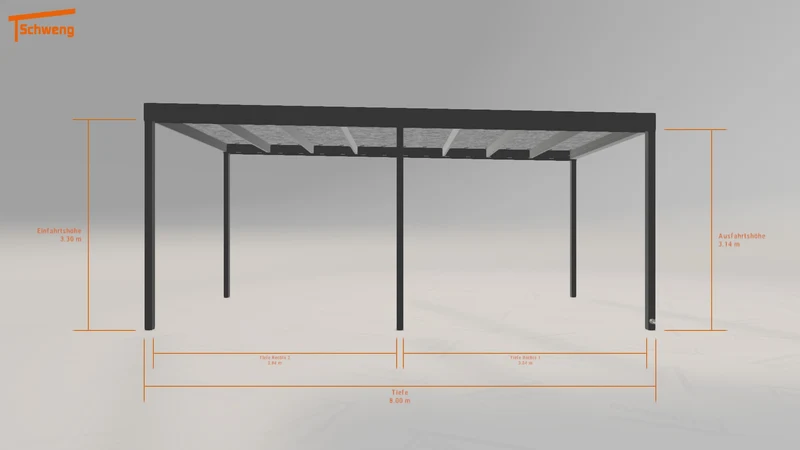 #DE Schweng Flachdachcarport C600 (ID k2djdd)