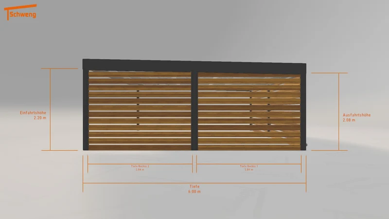 #DE Schweng Flachdachcarport C600 (ID mjk3v5)