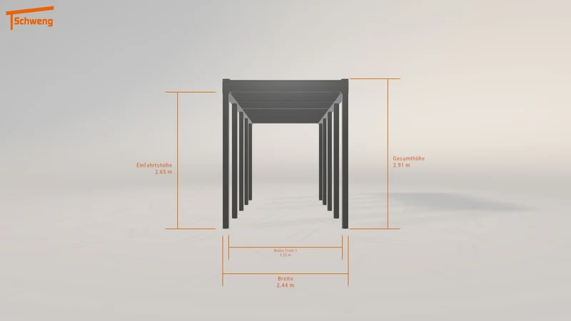 #DE Schweng Flachdachcarport C600 (ID 332g2x)