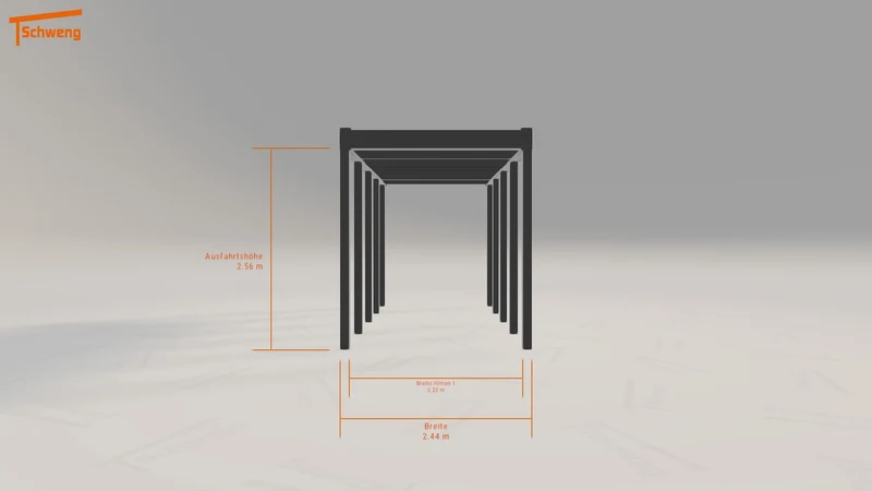 #DE Schweng Flachdachcarport C600 (ID 332g2x)
