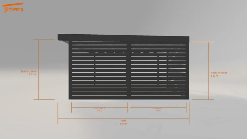 #DE Schweng Flachdachcarport C600 (ID w3mrdz)