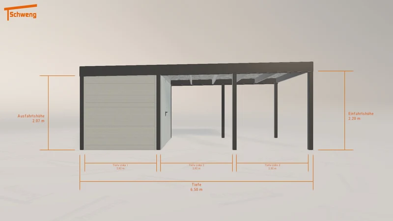 #DE Schweng Flachdachcarport C600 (ID bkrzpb)