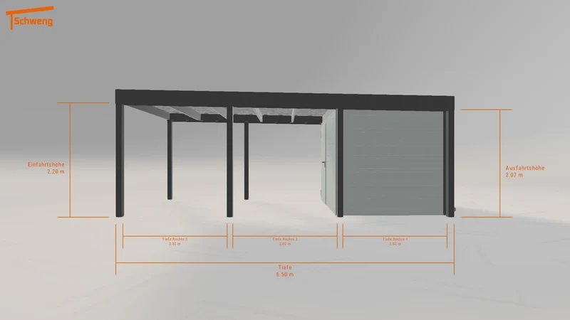 #DE Schweng Flachdachcarport C600 (ID bkrzpb)