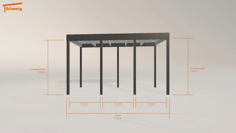 #DE Schweng Flachdachcarport C600 (ID n593g5)