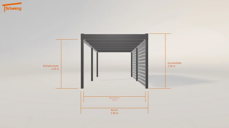 #DE Schweng Flachdachcarport C600 (ID pb55pk)