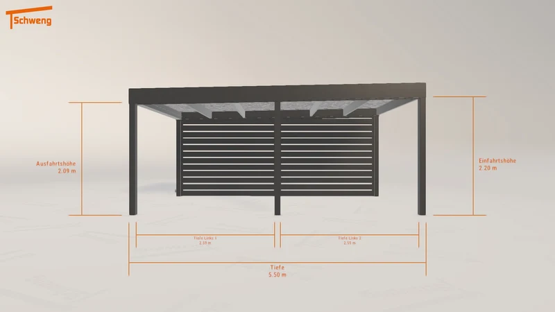 #DE Schweng Flachdachcarport C600 (ID pb55pk)