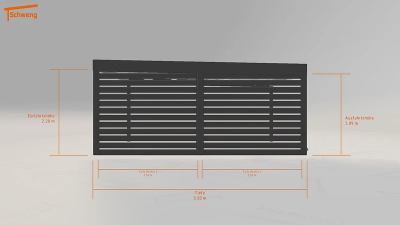 #DE Schweng Flachdachcarport C600 (ID pb55pk)