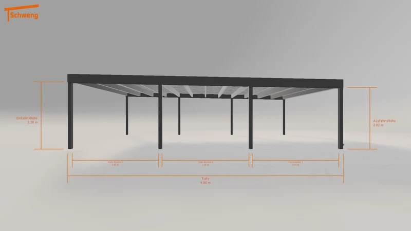 #DE Schweng Flachdachcarport C600+ (ID dvm5q8)