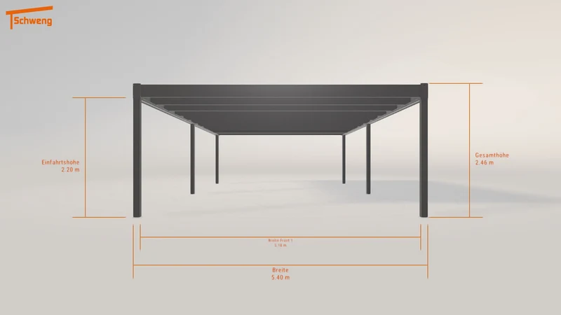 #DE Schweng Flachdachcarport C600 (ID 85zr5x)