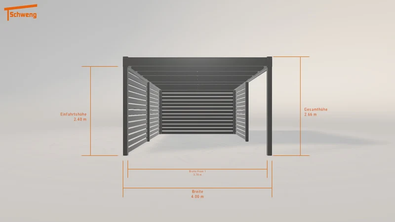 #DE Schweng Flachdachcarport C600 (ID qd7897)