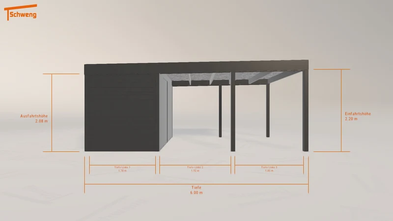 #DE Schweng Flachdachcarport C600 (ID g7vz98)