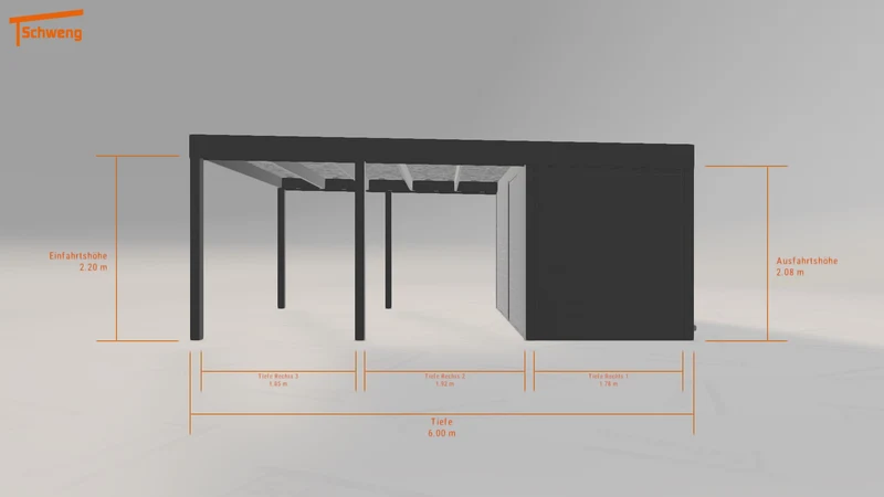 #DE Schweng Flachdachcarport C600 (ID g7vz98)
