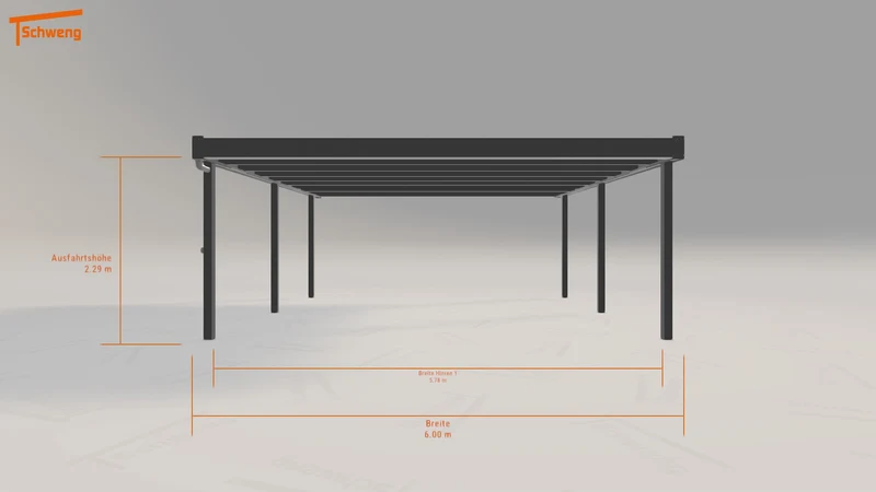 #DE Schweng Flachdachcarport C600 (ID pb5452)