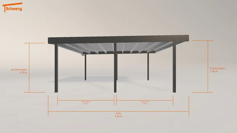 #DE Schweng Flachdachcarport C600 (ID pb5452)