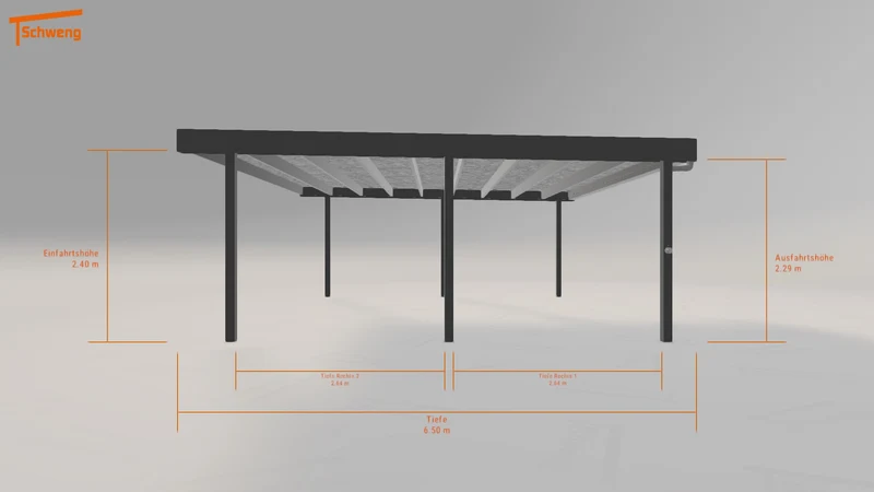 #DE Schweng Flachdachcarport C600 (ID pb5452)
