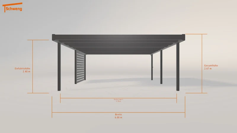 #DE Schweng Flachdachcarport C600 (ID 33299g)