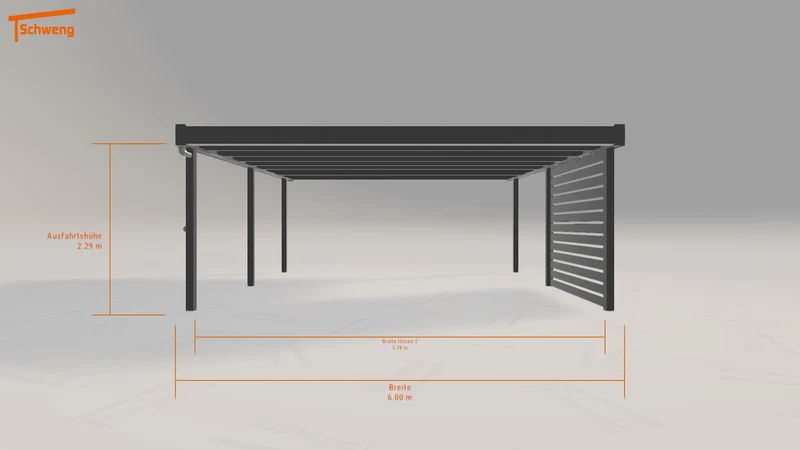 #DE Schweng Flachdachcarport C600 (ID 33299g)