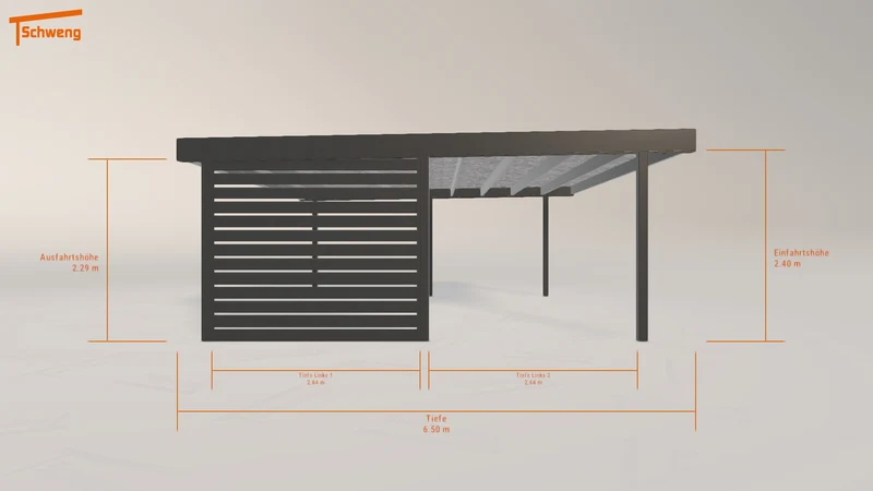 #DE Schweng Flachdachcarport C600 (ID 33299g)