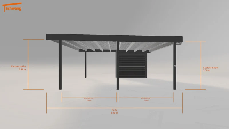 #DE Schweng Flachdachcarport C600 (ID 33299g)