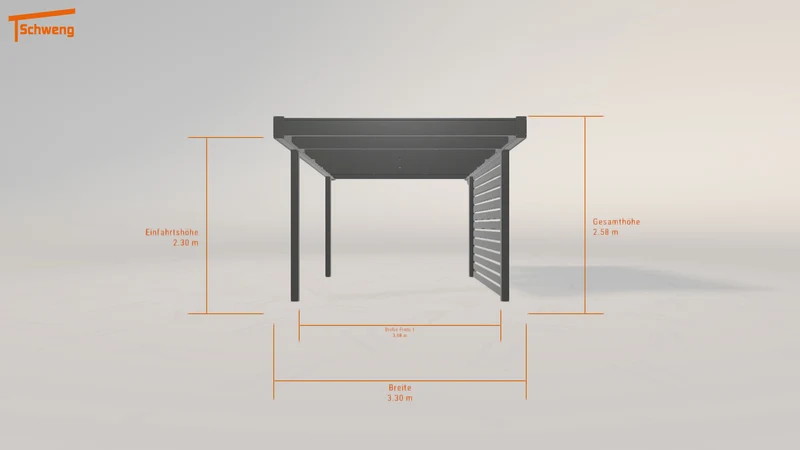 #DE Schweng Flachdachcarport C600 (ID mjkqbv)