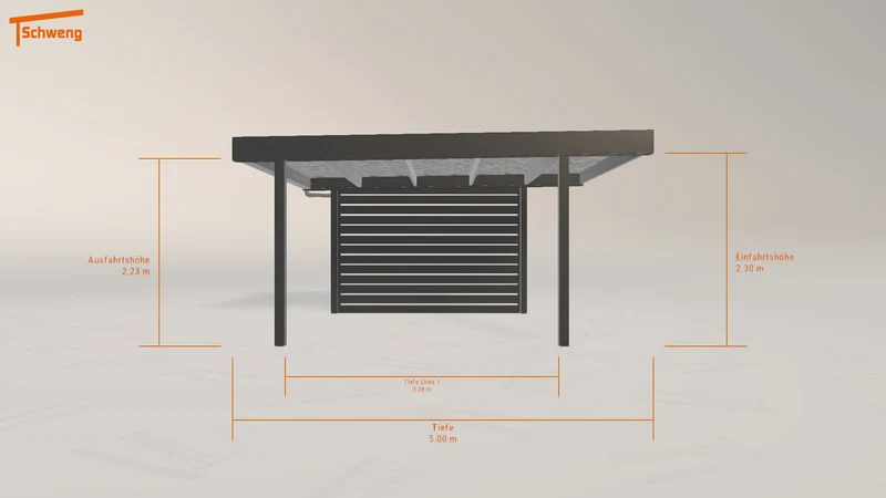 #DE Schweng Flachdachcarport C600 (ID mjkqbv)