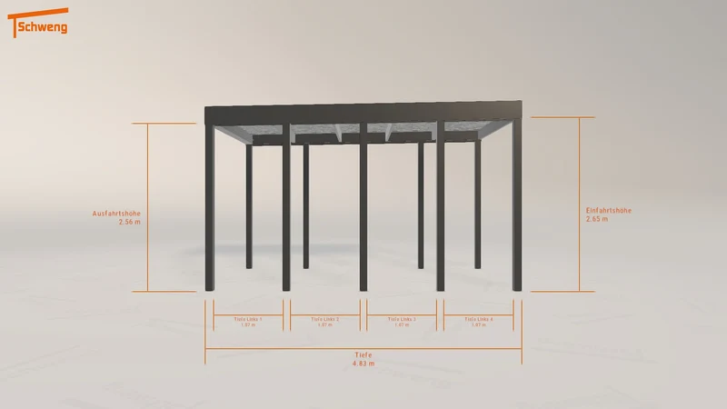 #DE Schweng Flachdachcarport C600 (ID pb5j47)