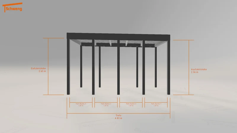 #DE Schweng Flachdachcarport C600 (ID pb5j47)