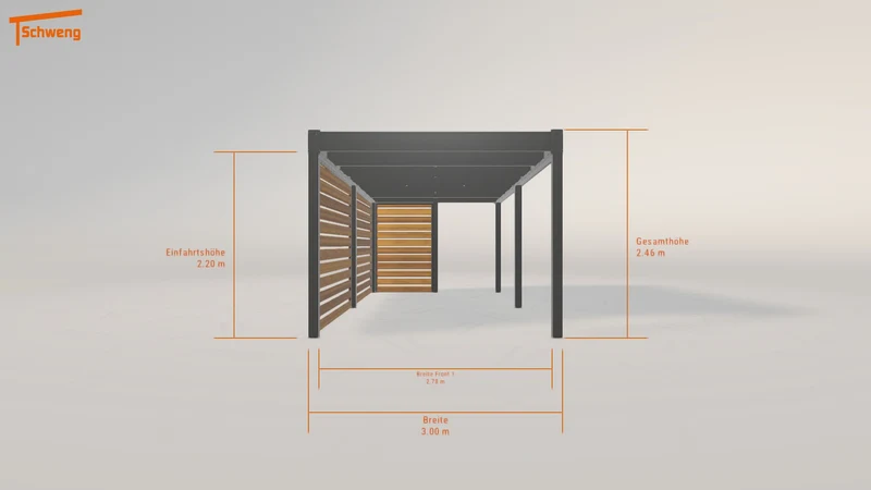 #DE Schweng Flachdachcarport C600 (ID dvm997)