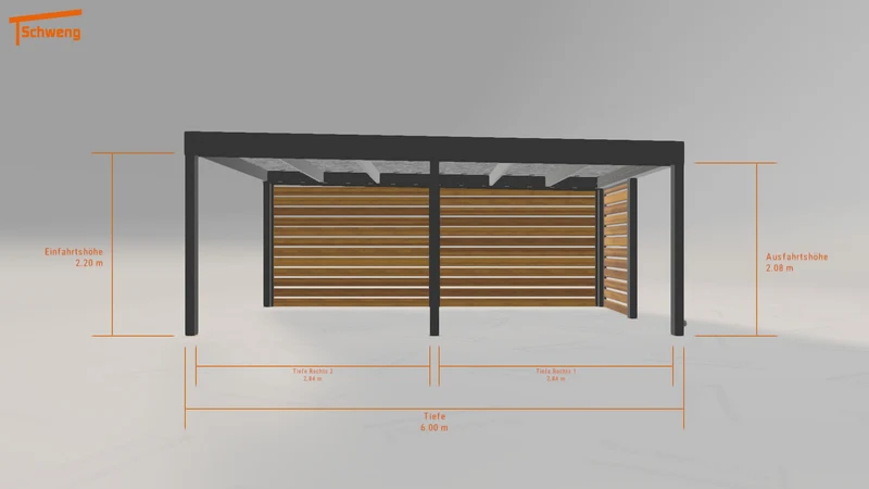#DE Schweng Flachdachcarport C600 (ID dvm997)