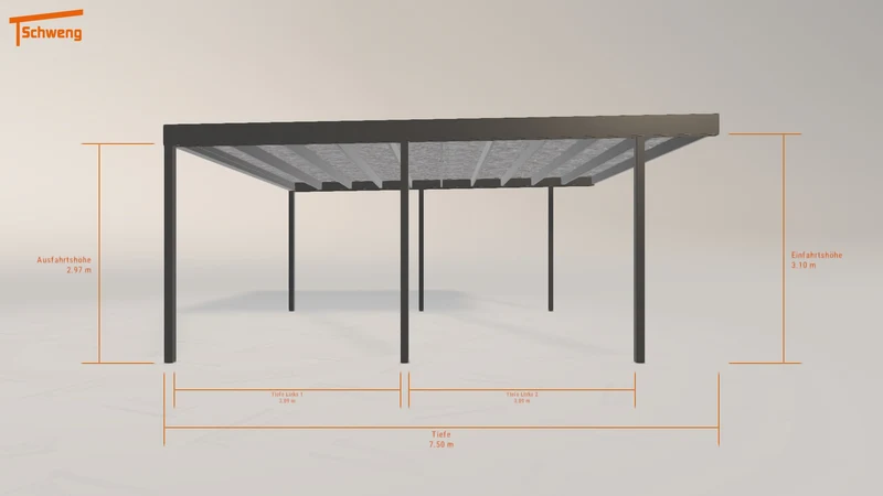 #DE Schweng Flachdachcarport C600 (ID pb4kmv)