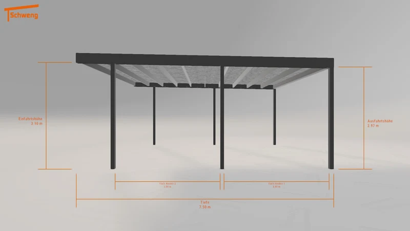 #DE Schweng Flachdachcarport C600 (ID pb4kmv)