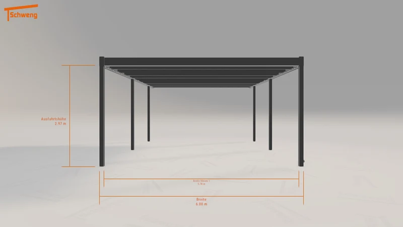 #DE Schweng Flachdachcarport C600 (ID bkzwbr)