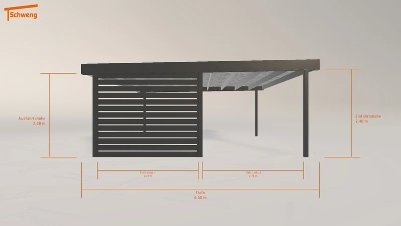 #DE Schweng Flachdachcarport C600 (ID v4gzbb)