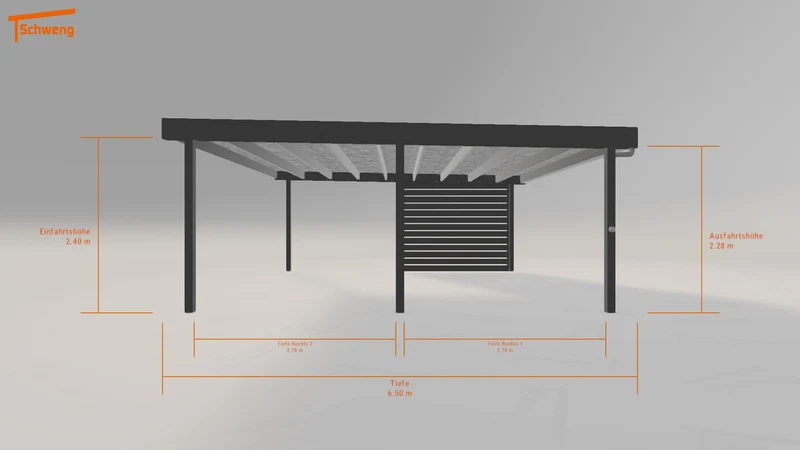 #DE Schweng Flachdachcarport C600 (ID v4gzbb)