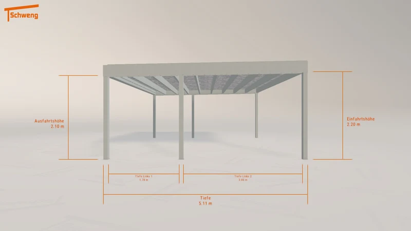 #DE Schweng Flachdachcarport C600+ (ID 9w4885) #MTG