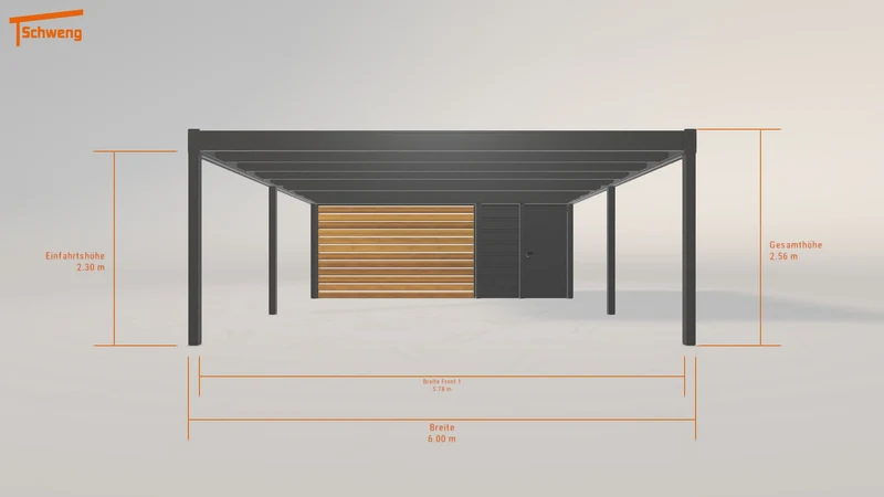 #DE Schweng Flachdachcarport C600+ (ID rjxdp2)