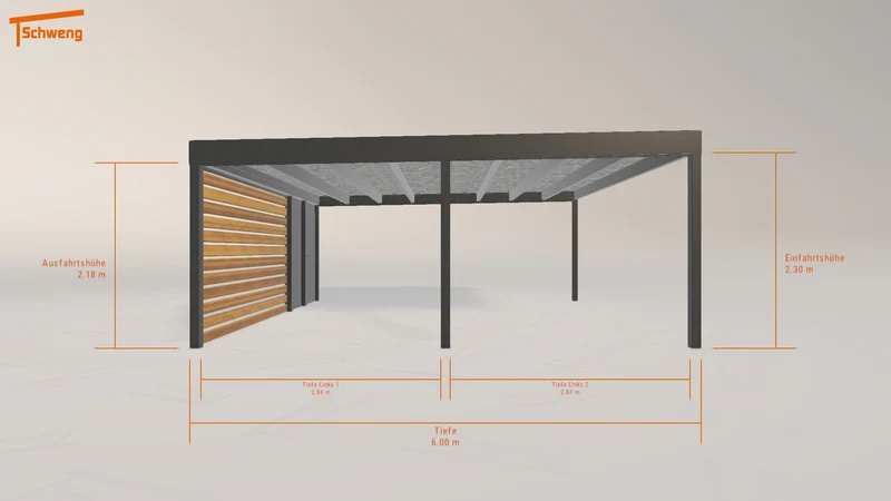 #DE Schweng Flachdachcarport C600+ (ID rjxdp2)