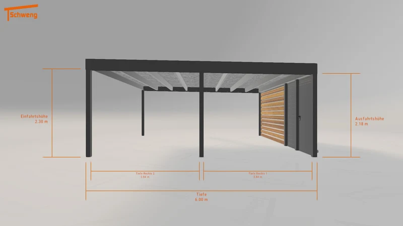 #DE Schweng Flachdachcarport C600+ (ID rjxdp2)