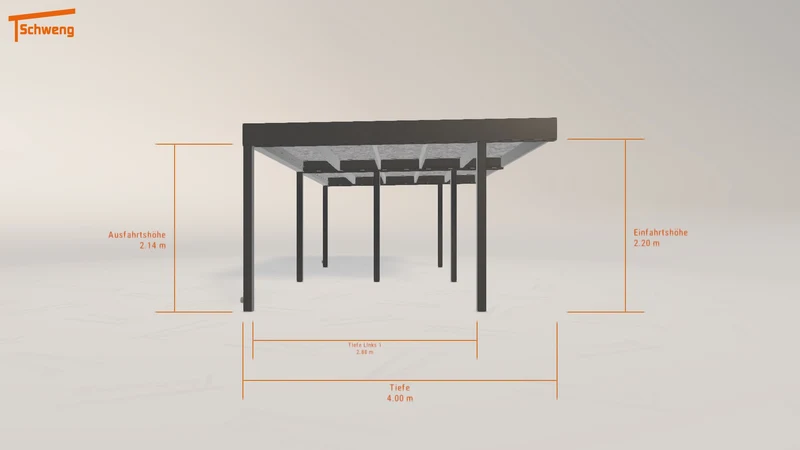 #AT Schweng Flachdachcarport C600 (ID zbrp45)