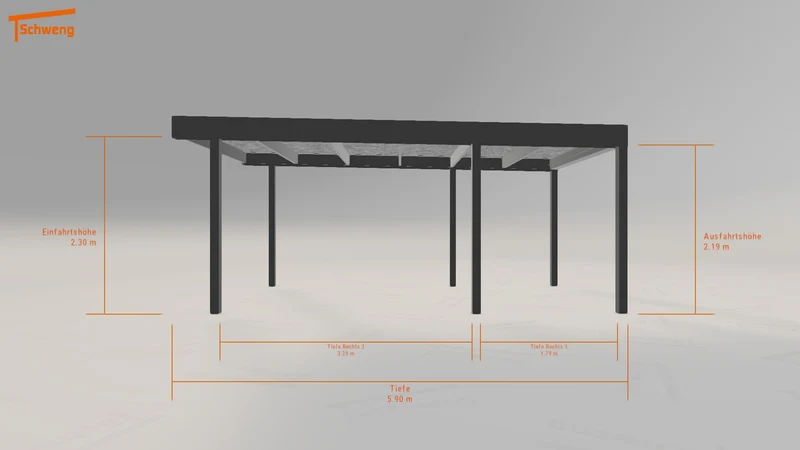#DE Schweng Flachdachcarport C600 (ID pb55mz) #MTG