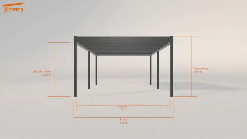 #DE Schweng Flachdachcarport C600 (ID 42qzdd)