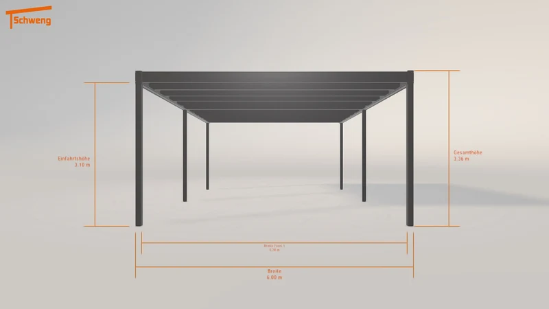 #DE Schweng Flachdachcarport C600 (ID 77x8p8)