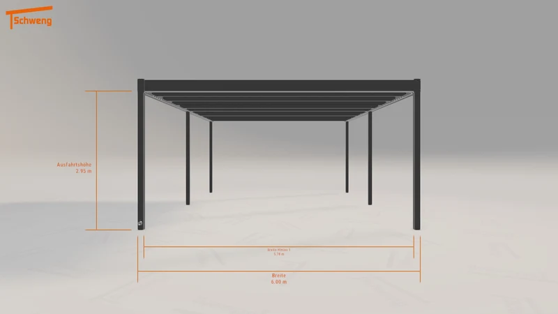 #DE Schweng Flachdachcarport C600 (ID 77x8p8)