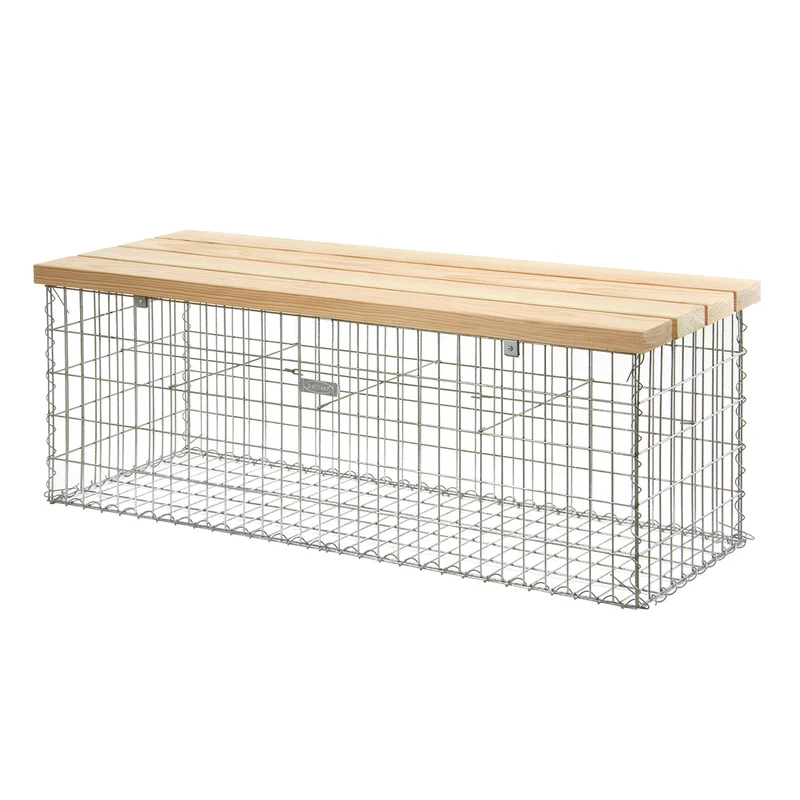 bellissa Gabionen Bank mit Sitzfläche Douglasie B155xT56xH54 cm